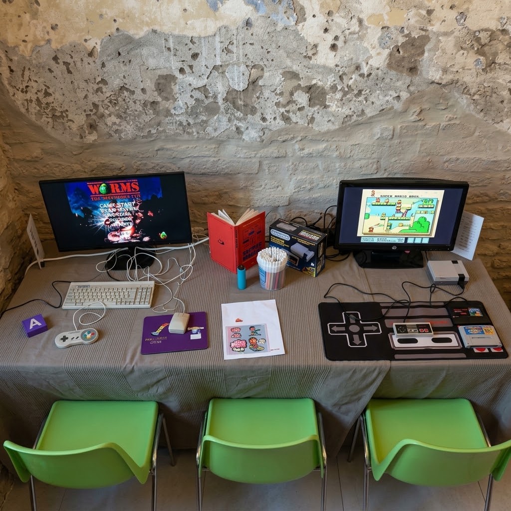 Postazione 16/8 bit Amiga e NES